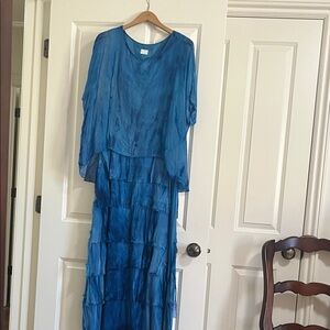 Chic Long Sleeve Blue Dress